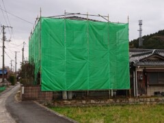 飛散防止養生ネット 張り完了